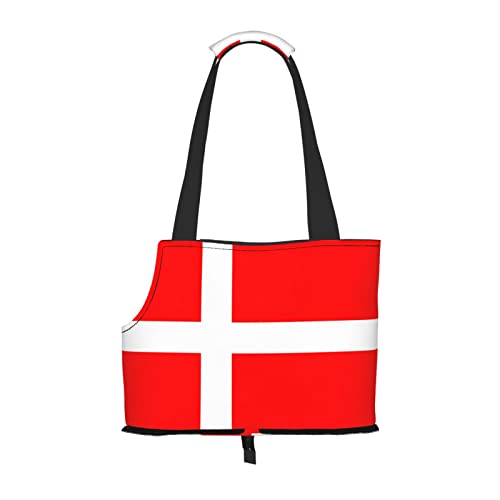 Dänemark, dänische Flagge, bedruckt, tragbar, faltbar, Schultertasche, ideale Wahl für kleine Haustierreisen von JONGYA