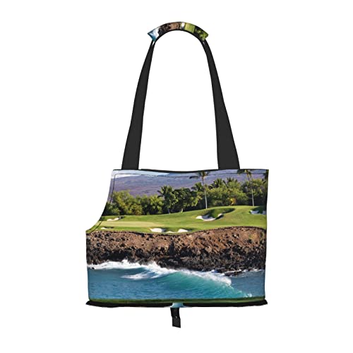 Hawaii Beach Golfplatz, bedruckte tragbare faltbare Umhängetasche, ideale Wahl für kleine Haustierreisen von JONGYA