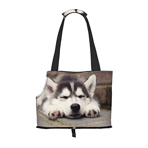 Husky Dog Printed Pet Portable Foldable Shoulder Bag, Ideal Choice For Small Pet Travel von JONGYA
