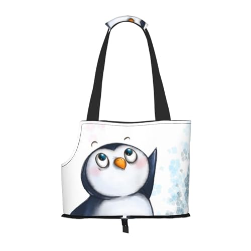 I Love Penguins bedruckte Haustier-Umhängetasche, tragbar, faltbar, ideale Wahl für kleine Haustierreisen von JONGYA