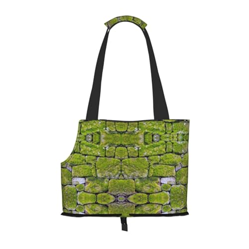 Moss Stone Pavement Printed Pet Portable Foldable Shoulder Bag, Ideal Choice For Small Pet Travel von JONGYA