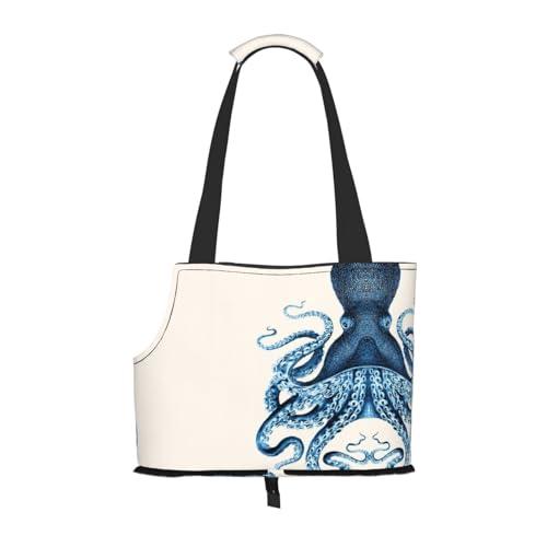 Octopus bedruckte tragbare faltbare Umhängetasche, ideale Wahl für kleine Haustierreisen von JONGYA