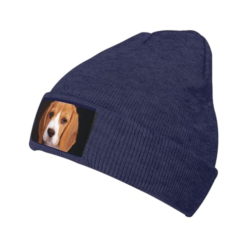 Ovely Hunde-Strickmütze, Beagle, bedruckt, weich, warm und elastisch, modisches und warmes Winter-Accessoire von JONGYA