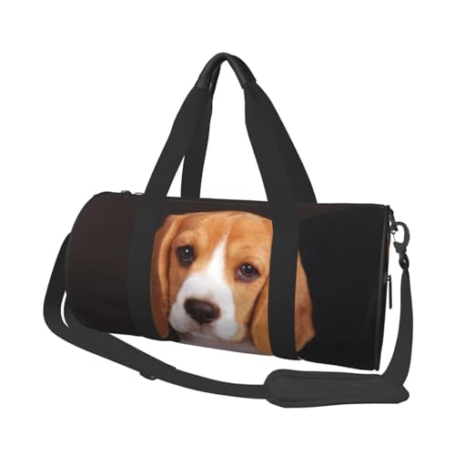 Ovely Pet Dog Beagle Printed Leisure Cylindrical Luggage Bag, Lightweight, Durable, And Easy To Carry von JONGYA