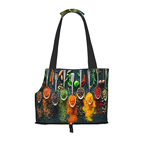 Spices Printed Pet Portable Foldable Shoulder Bag, Ideal Choice For Small Pet Travel von JONGYA