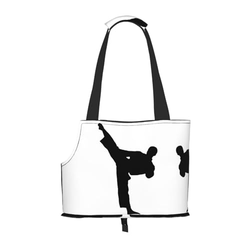 Taekwondo Kampfsport-bedruckte tragbare faltbare Umhängetasche, ideale Wahl für kleine Haustierreisen von JONGYA