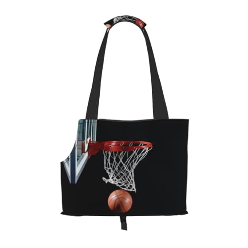 Tragbare, faltbare Umhängetasche mit Basketball-Motiv, ideale Wahl für kleine Haustiere von JONGYA