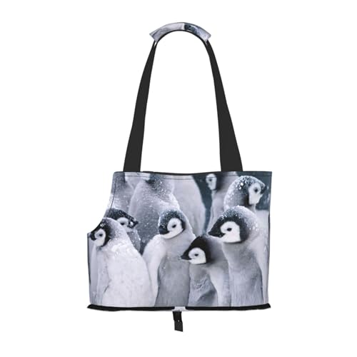 Tragbare faltbare Umhängetasche mit niedlichem Pinguin-Druck, ideale Wahl für kleine Haustierreisen von JONGYA