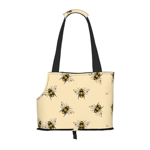 Tragetasche mit Honigbienen-Motiv, tragbar, faltbar, ideal für Reisen mit kleinen Haustieren von JONGYA