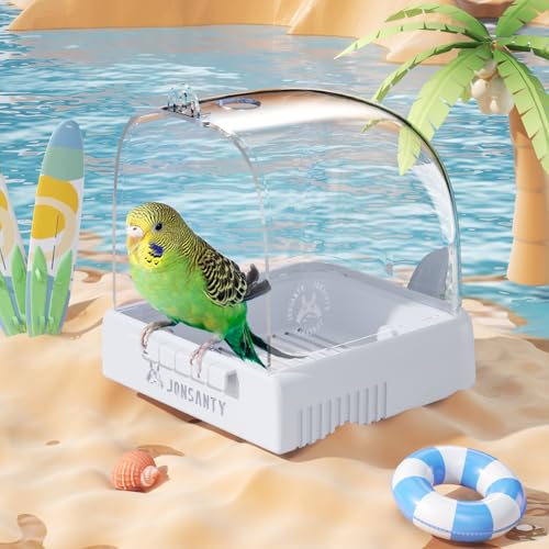 Vogeltränke zum Aufhängen für Käfig Papagei Futterschale Transparent 360° Ansicht Vogelkäfig Zubehör mit Reinigungsflasche für kleine und mittelgroße Vögel Wellensittiche Sittiche Nymphensittiche Vogeltränke zum Aufhängen für Käfig Papagei Futterschale Transparent 360° Ansicht Vogelkäfig Zubehör mit Reinigungsflasche für kleine und mittelgroße Vögel Wellensittiche Sittiche Nymphensittiche von JONS NTY