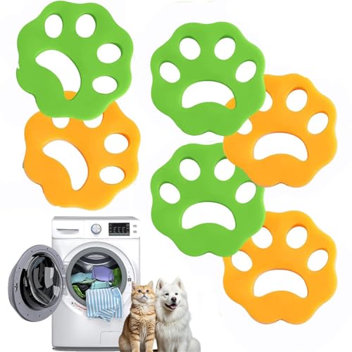 JOOTUEPO 6 Pieces Tierhaarentferner Waschmaschine, Haarfänger, Waschmaschinen, Wiederverwendbar, Tierfell Wäschefänger, Haarfänger Waschmaschine,Entfernt Tierhaare von JOOTUEPO