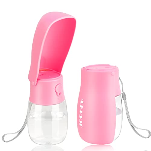 JOPHEK 300ml Tragbare Haustier Trinkflasche, 180°Faltbare Hund Katze Haustiere Auslaufsicher Wasserflasche, Hunde Katzen Flasche mit Aktivkohlefilter für Täglich Spazieren Gehen Reisen Campen von JOPHEK