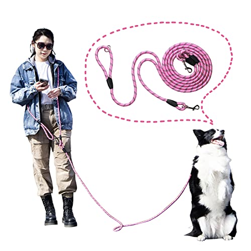 JOPOY Hundeleine, freihändig, 4 m Seil, Crossbody-Hundeleine, reflektierend, für große, mittelgroße und kleine Hunde, zum Spazierengehen, Joggen und Laufen, Hundetrainingsleine, Rosa, 3,9 m JOPOY Hundeleine, freihändig, 4 m Seil, Crossbody-Hundeleine, reflektierend, für große, mittelgroße und kleine Hunde, zum Spazierengehen, Joggen und Laufen, Hundetrainingsleine, Rosa, 3,9 m von JOPOY