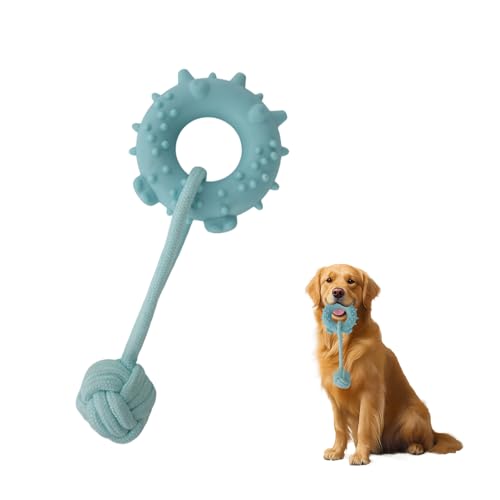 JOPOY Hundespielzeug für mittelgroße und kleine Hunde, interaktives Welpenspielzeug, Tauziehen, Seil, Seil, Zerren, Outdoor-Hundespielzeug, 1 Knoten, Welpen, Zahnen, Kauen, Baumwolle mit PVC-Donut von JOPOY