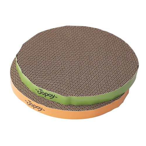 Runder Katzenkratzer, Nachfüllpack, 25,4 cm Durchmesser, 2,2 cm Dicke, Ersatz-Pads, Kratzbrett, Kreis, Katzenkratzer für den Innenbereich, 2 Stück von JOPOY