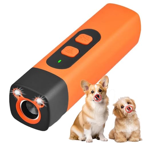 Anti-Bell-Gerät für Hunde und Hunde, mit Ultraschall-Bellkontrolle, wiederaufladbar, 2-in-1-Hundeschreck mit HD-Display und LED-Taschenlampe, effektiv für kleine, mittelgroße und große Hunde (1 Stück) von JOPWUE