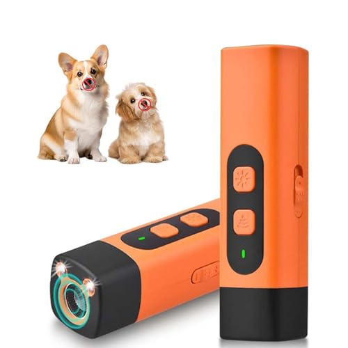 Anti-Bell-Gerät für Hunde und Hunde, mit Ultraschall-Bellkontrolle, wiederaufladbar, 2-in-1-Hundeschreck mit HD-Display und LED-Taschenlampe, effektiv für kleine, mittelgroße und große Hunde (2 Stück) von JOPWUE