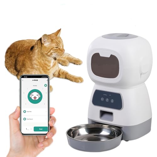 Automatischer Futterspender für Katzen, 3,5 l, intelligente WLAN-App-Steuerung, kabelloses und kompaktes Design, automatische Übertragung, Trockenfutter, automatischer Spender mit Timer, bis zu 10 Automatischer Futterspender für Katzen, 3,5 l, intelligente WLAN-App-Steuerung, kabelloses und kompaktes Design, automatische Übertragung, Trockenfutter, automatischer Spender mit Timer, bis zu 10 von JOPWUE