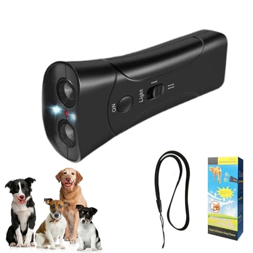JOPWUE Anti-Bell-Gerät für Hunde, Ultraschall-Bellkontrolle, wiederaufladbar, 2-in-1-Hundeschreck mit HD-Display und LED-Taschenlampe, effektiv für kleine, mittelgroße und große Hunde (Schwarz, 1 von JOPWUE