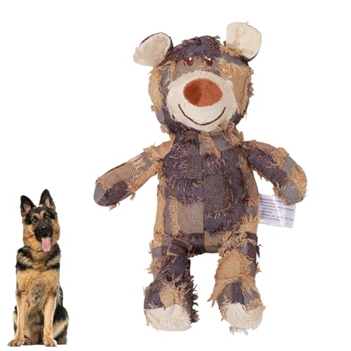 JOPWUE Hundespielzeug, unzerstörbar, unzerbrechlich, quietschend, robust, Bär, Hunde, Puzzle-Spielzeug für Langeweile, mittelgroße und große Hunde zum Kauen und Reinigen von Zähnen und Zahnfleisch (C von JOPWUE