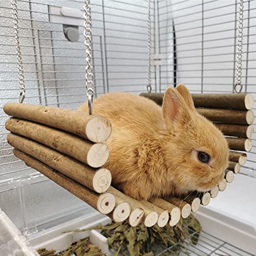 Hamster-Holzschaukel, Großer Raum Zum Klettern, Spielen, Hamsterschaukel, Hängematte mit Hängekette, Hamster-Hängebrücke, Spielzeug, Klettern, Holzleiterschaukel für Mäuse,(15 x 35 cm) von JOROBURO