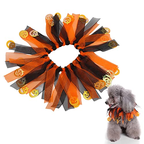 Haustier-Halloween-Halsband, Weiches, Schönes Dekoratives Hundehalsband mit Kürbis, Dekoratives Hunde-Rüschenhalsband, Feiertags-Hundehalsbänder, Katze, Hund, Party-Dekorationen Haustier-Halloween-Halsband, Weiches, Schönes Dekoratives Hundehalsband mit Kürbis, Dekoratives Hunde-Rüschenhalsband, Feiertags-Hundehalsbänder, Katze, Hund, Party-Dekorationen von JOROBURO