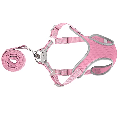 JOROBURO Hundegeschirr und Leine-Set, kein Ziehen, Verstellbar, Reflektierendes Welpenwestengeschirr mit Leine, Weiches Mesh, Leichtes Katzengeschirr mit (Rosa) von JOROBURO