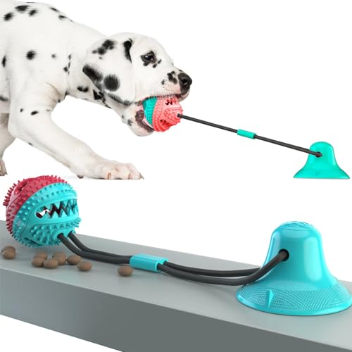 Hundespielzeug für Agaressive Kauer, Geistig Anregendes Tauziehen-Trainingsspielzeug, Saugnapf, Futterspenderball, Hundepuzzle, Leckerli, Interaktives Hundespielzeug, Welpen-Beißspielzeug Gegen Langew von JOROBURO