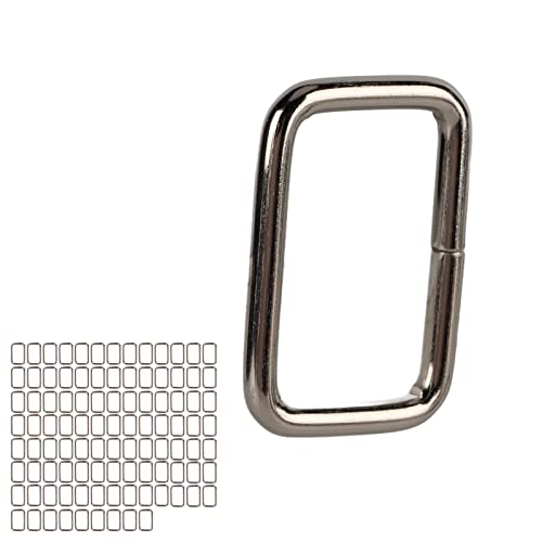 JOROBURO 100 Stück Quadratische Metallschnallen, Silberne Rechteckige Ringschnallen aus Metall, Mehrzweck-Gurtband-Einstellschnalle, Geldbörsen-Hardware, Rechteckige Schlaufe für JOROBURO 100 Stück Quadratische Metallschnallen, Silberne Rechteckige Ringschnallen aus Metall, Mehrzweck-Gurtband-Einstellschnalle, Geldbörsen-Hardware, Rechteckige Schlaufe für von JOROBURO