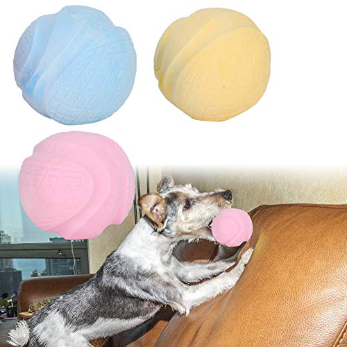 JOROBURO 3 Stück Hundespielzeugbälle, Weich, Robust, TPR, Gelb, Blau, Rosa, Sicherer Molaren-Beißball für Haustiere, Zahnreinigungsspielzeug, Hundebälle, Interaktives Spielzeug, Robustes JOROBURO 3 Stück Hundespielzeugbälle, Weich, Robust, TPR, Gelb, Blau, Rosa, Sicherer Molaren-Beißball für Haustiere, Zahnreinigungsspielzeug, Hundebälle, Interaktives Spielzeug, Robustes von JOROBURO