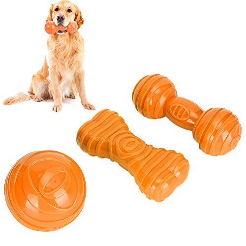 JOROBURO 3-teiliges Quietsch-Kauspielzeug für Hunde, Haustier-Hundeball, Langhantel, Knochenform, Zähneknirschen, Kauspielzeug, Hundetraining, Interaktives Spielzeug, Haustier-Zahnen, JOROBURO 3-teiliges Quietsch-Kauspielzeug für Hunde, Haustier-Hundeball, Langhantel, Knochenform, Zähneknirschen, Kauspielzeug, Hundetraining, Interaktives Spielzeug, Haustier-Zahnen, von JOROBURO