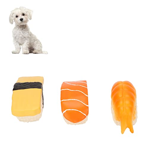 JOROBURO 3-teiliges Sushi-Hundespielzeug, Bissfestes Zähneknirschen, Training, Langlebiges Kauspielzeug für Hunde, Interaktives Hundespielzeug, Simulation von Sushi-Form, Weiches von JOROBURO