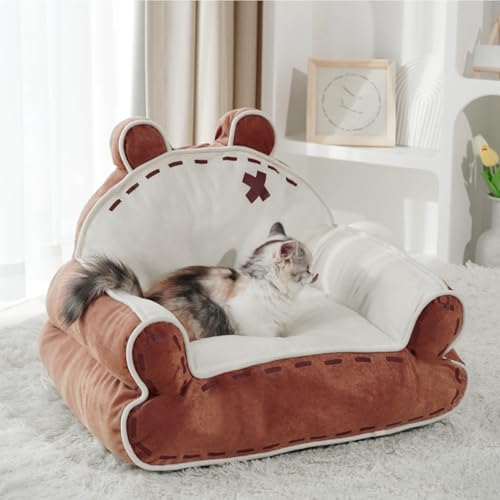 Haustier-Schlafsofa, Warm, Waschbar, Weich, Bequem, rutschfest, Leicht zu Reinigen, Hunde-Couchbett, Katzen-Couchbett, Kleine Hundebetten, Flauschige Haustierbetten mit Haustier-Schlafsofa, Warm, Waschbar, Weich, Bequem, rutschfest, Leicht zu Reinigen, Hunde-Couchbett, Katzen-Couchbett, Kleine Hundebetten, Flauschige Haustierbetten mit von JOROBURO