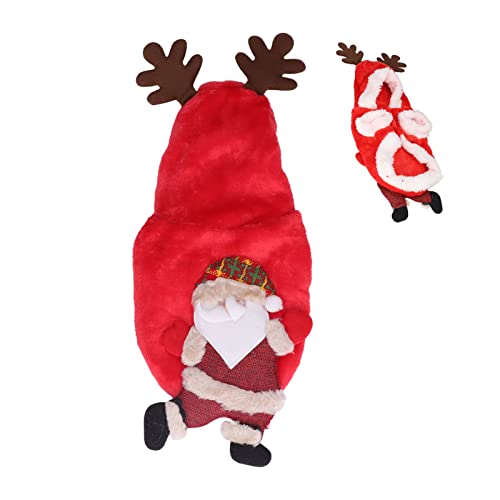 JOROBURO Haustier-Weihnachtskostüm, Hund, Katze, Weihnachtsmann-Kostüme, Hunde-Weihnachtskostüm, Weicher Plüsch, Verdickter Weihnachtsmann-Design, Katzen-Weihnachts-Hoodie-Mantel für (M) von JOROBURO