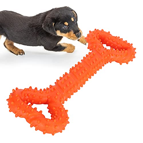 JOROBURO Hunde-Kauspielzeug, TPR-Material, Hundezahnreinigungsstab, Knochenform, Hunde-Kauspielzeug, Haustier, Interaktives Backenzahn-Spielspielzeug, (Stick-Orange hochziehen) von JOROBURO