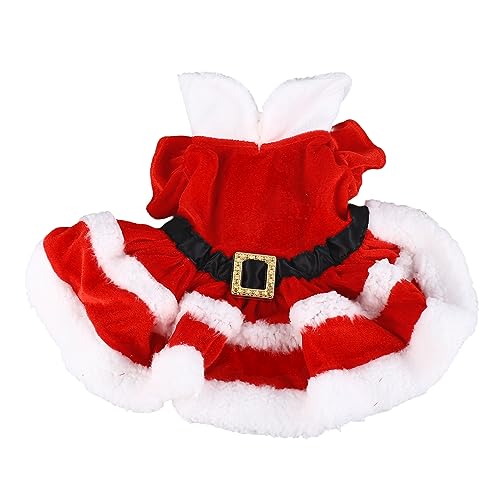 JOROBURO Hunde-Weihnachtskostüm, Welpenkleid, Weich, Warm, Kurzärmelig, Weihnachts-Haustierkleidung, Hunde-Weihnachtsoutfit, Weihnachts-Feiertagskleidung, Süße Mädchen-Kleidung, Rote (XL) von JOROBURO
