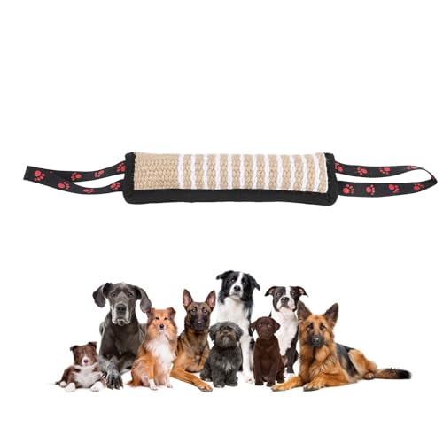JOROBURO Hundebisskissen, Reißfestes, Interaktives, Tragbares Welpentrainings-Jute-Schleppspielzeug mit Starken Griffen, Hunde-Schleppspielzeug, Robustes Jute-Beißkissen für (Schwarzes JOROBURO Hundebisskissen, Reißfestes, Interaktives, Tragbares Welpentrainings-Jute-Schleppspielzeug mit Starken Griffen, Hunde-Schleppspielzeug, Robustes Jute-Beißkissen für (Schwarzes von JOROBURO