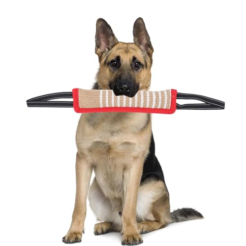 JOROBURO Hundebisskissen, Reißfestes Leinen, Interaktives Welpentrainings-Schlepperspielzeug mit Reflektierendem Griff, Hundezerrspielzeug, Robustes Jute-Beißkissen (Reflektierender Griff JOROBURO Hundebisskissen, Reißfestes Leinen, Interaktives Welpentrainings-Schlepperspielzeug mit Reflektierendem Griff, Hundezerrspielzeug, Robustes Jute-Beißkissen (Reflektierender Griff von JOROBURO