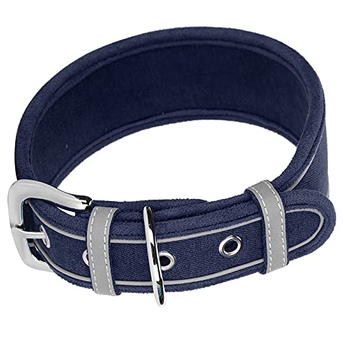 JOROBURO Hundehalsband, Verstellbares, Robustes, Reflektierendes Hundehalsband mit Robuster Metallschnalle und D-Ring, Kaubeständige, Dicke Militär-Hundehalsbänder für Kleine, (Dunkelblau) von JOROBURO