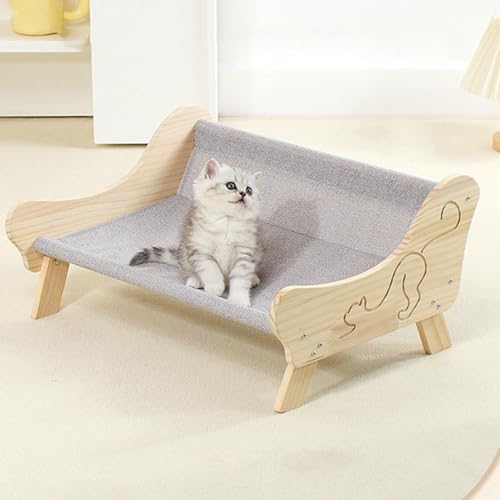 JOROBURO Katzencouchbett, Abnehmbares und Waschbares Haustiersofa aus Baumwollleinen, Katzenmöbel, Erhöhte Katzenbetten für den Innenbereich, Erhöhte Katzencouch, Katzenstuhl für Katzen JOROBURO Katzencouchbett, Abnehmbares und Waschbares Haustiersofa aus Baumwollleinen, Katzenmöbel, Erhöhte Katzenbetten für den Innenbereich, Erhöhte Katzencouch, Katzenstuhl für Katzen von JOROBURO