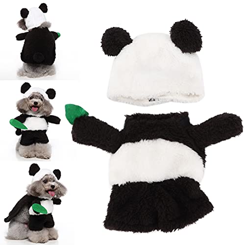 JOROBURO Panda-Haustierkostüm, Weiche, Exquisite Design-Haustierkleidung mit Mütze, Hunde-Panda-Kostüm für Weihnachts-Halloween-Partys, Hunde-Rollenspiele und Alltagskleidung (M) von JOROBURO