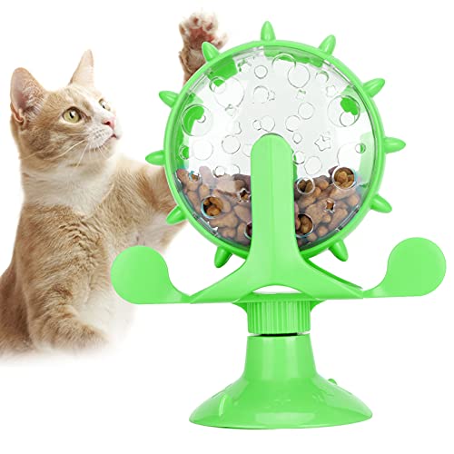 JOROBURO Tease Katzenspielzeug, 360° Drehbare Windmühle, Saugnapf, Spielzeug, Puzzle, Langsamer Hundefutterspender, Übungsrad, Spielzeug, Interaktives (Grün) von JOROBURO