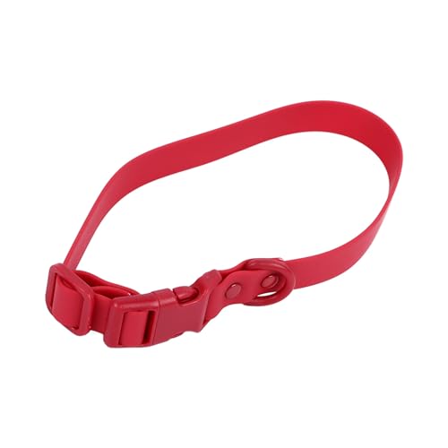 JOROBURO Verstellbares Hundehalsband, Wasserdicht, Rostfrei, Leicht zu Reinigen, Weich, Flexibel, Bequem, PVC-Hundehalsband, Langlebiges Hundehalsband für (Rot) von JOROBURO