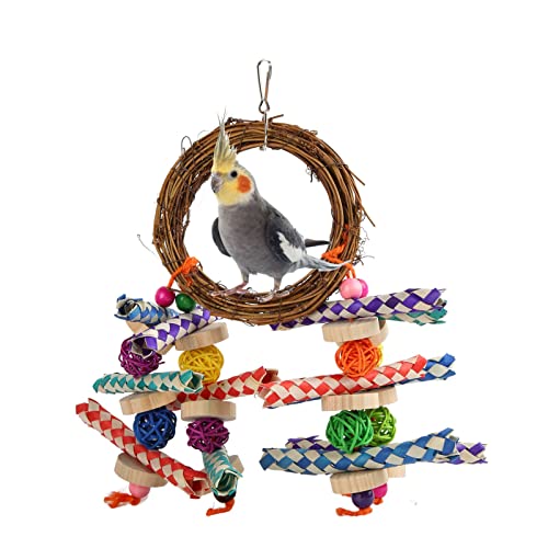 JOROBURO Vogel-Kauspielzeug, Vogel-Papageien-Schredder-Spielzeug, Papageien-Rattan-Bambus-Spielzeug, Buntes Vogelfutterspielzeug, Sicheres Knabber-Papageien-Kau-Hängespielzeug für Finken, JOROBURO Vogel-Kauspielzeug, Vogel-Papageien-Schredder-Spielzeug, Papageien-Rattan-Bambus-Spielzeug, Buntes Vogelfutterspielzeug, Sicheres Knabber-Papageien-Kau-Hängespielzeug für Finken, von JOROBURO
