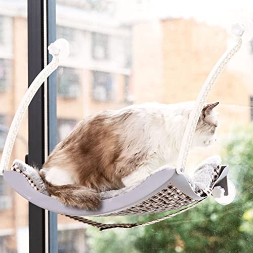 Katzen-Fenster-Hängematte mit Belüftetem Gitter-Design, Samt-Katzen-Hängematte, Fensterstange, Ideales Hängendes Katzenbett für Fenster, Perfektes Katzen-Fenster-Sitzstange für Katzen-Fenster-Hängematte mit Belüftetem Gitter-Design, Samt-Katzen-Hängematte, Fensterstange, Ideales Hängendes Katzenbett für Fenster, Perfektes Katzen-Fenster-Sitzstange für von JOROBURO