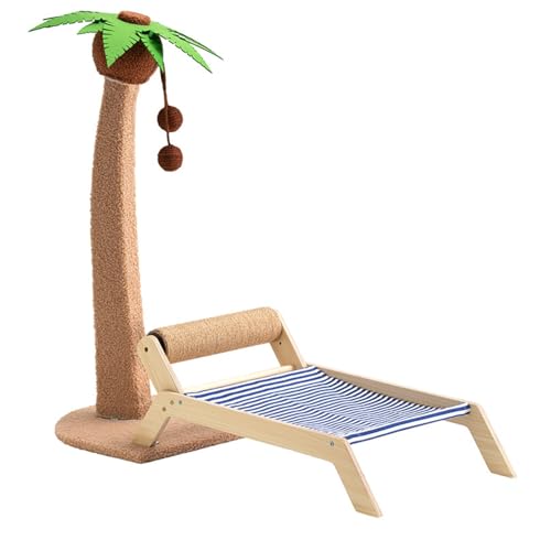 Katzen-Strandkorb, Erhöhtes Katzenbett für Alle Jahreszeiten mit Sisalkratzer, Erhöhte Katzenbetten für Drinnen, Originelle, Gemütliche Katzenliege für Drinnen und Draußen Katzen-Strandkorb, Erhöhtes Katzenbett für Alle Jahreszeiten mit Sisalkratzer, Erhöhte Katzenbetten für Drinnen, Originelle, Gemütliche Katzenliege für Drinnen und Draußen von JOROBURO