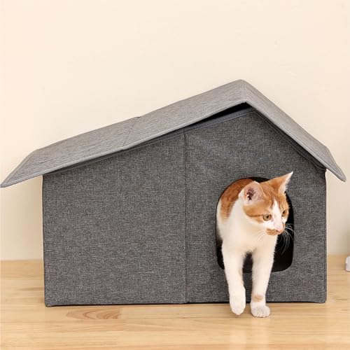 Katzenhaus für Draußen, Wasserabweisend, Wetterfest, Geräumig, Geschlossen, Faltbar, Katzenunterstand, Isoliertes Wildkatzenhaus, Haustierhaus für Katzenwelpen, Alle Jahreszeiten Katzenhaus für Draußen, Wasserabweisend, Wetterfest, Geräumig, Geschlossen, Faltbar, Katzenunterstand, Isoliertes Wildkatzenhaus, Haustierhaus für Katzenwelpen, Alle Jahreszeiten von JOROBURO