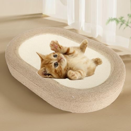 JOROBURO Katzenkratzbett, 61 cm, Extra Große, rutschfeste Sisal-Kratzbrettschale, Katzenkratzbrett aus Pappe, Katzenkratz-Loungebett für Katzen Im Innenbereich, Kätzchen, Welpen JOROBURO Katzenkratzbett, 61 cm, Extra Große, rutschfeste Sisal-Kratzbrettschale, Katzenkratzbrett aus Pappe, Katzenkratz-Loungebett für Katzen Im Innenbereich, Kätzchen, Welpen von JOROBURO
