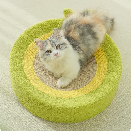 Katzenkratzbett, Niedliche Avocado-Form, Sisalseil-Kratzunterlage, Ergonomisches Katzen-Loungebett, Rundes Katzenbett, Katzenkratzbrett, Pappbett, Lounge-Couch für Hauskatzen Katzenkratzbett, Niedliche Avocado-Form, Sisalseil-Kratzunterlage, Ergonomisches Katzen-Loungebett, Rundes Katzenbett, Katzenkratzbrett, Pappbett, Lounge-Couch für Hauskatzen von JOROBURO