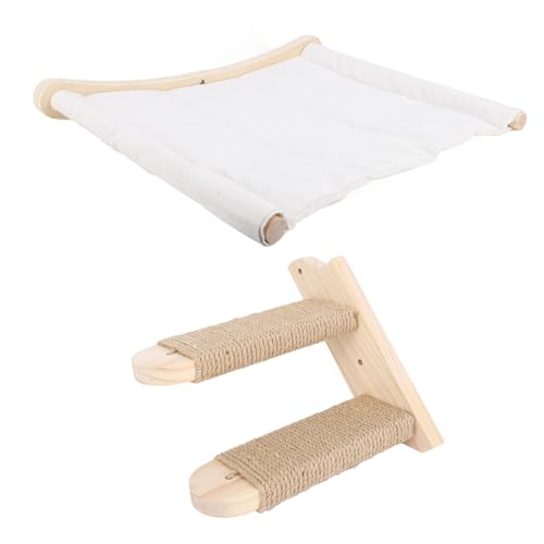 Katzenwandregale, Katzen Wand Hängematte mit Stufen, Holzwandmöbel Katzenkletterregal Stall Katzenwandbett, Katzenhängematte Wandmontage Katzenregal für Innenkatzespiele Katzenwandregale, Katzen Wand Hängematte mit Stufen, Holzwandmöbel Katzenkletterregal Stall Katzenwandbett, Katzenhängematte Wandmontage Katzenregal für Innenkatzespiele von JOROBURO